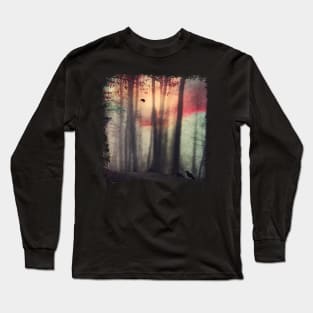 Blurred Vision - Abstract Forest at Sunrise Long Sleeve T-Shirt